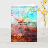 Gandhi Inspirerend Quote over liefde, leven en hoo Kaart (Gele Bloem)