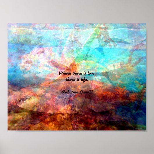 Gandhi Inspirerend Quote over liefde, leven en hoo Poster (Voorkant)