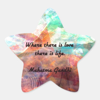 Gandhi Inspirerend Quote over liefde, leven en hoo Ster Sticker