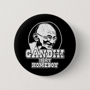 Gandhi is mijn Homeboy Ronde Button 5,7 Cm