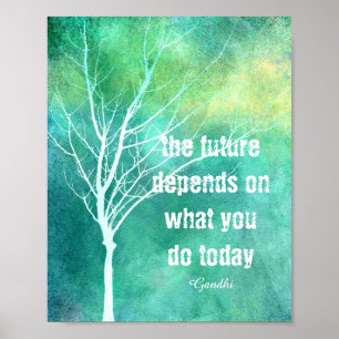 Gandhi motivatie quote poster met originele kunst