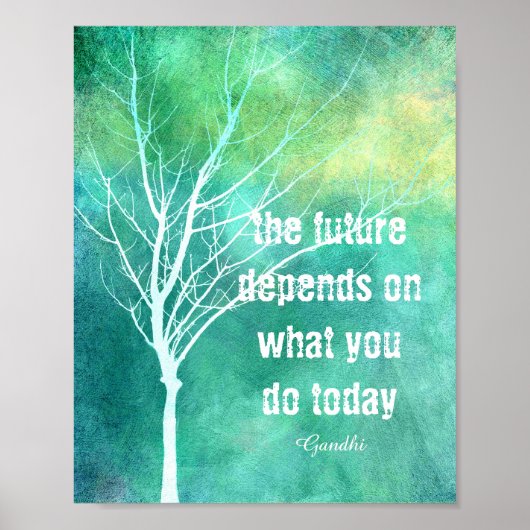 Gandhi motivatie quote poster met originele kunst (Voorkant)