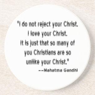 Gandhi over christenen zandsteen onderzetter