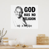 Gandhi over God Poster (Keuken)