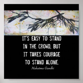 Gandhi over moedige motivatie natuur poster