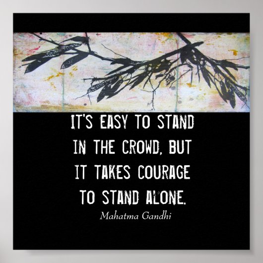Gandhi over moedige motivatie natuur poster (Voorkant)