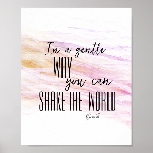 Gandhi positieve quote waterverf tekstkunst poster (Voorkant)