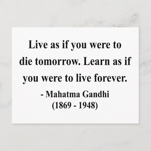 Gandhi Quote 4a Briefkaart (Voorkant)