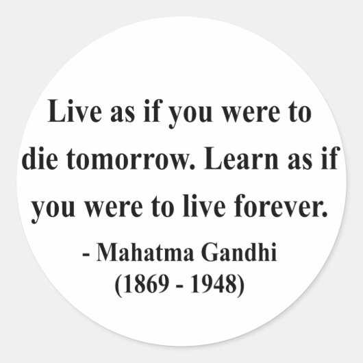 Gandhi Quote 4a Ronde Sticker (Voorkant)