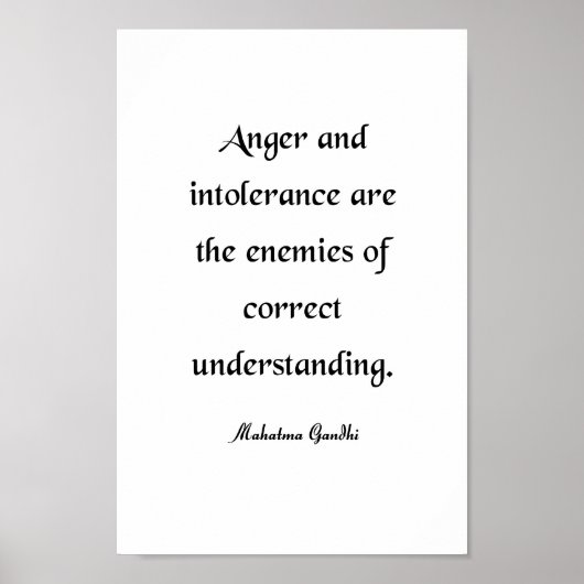Gandhi Quote, Anger en Intolerance Poster (Voorkant)