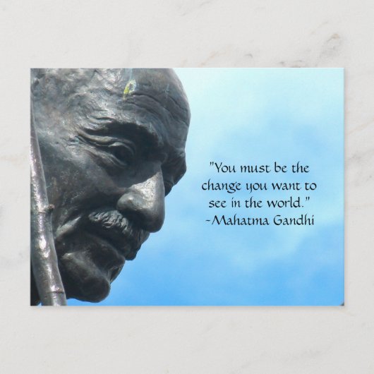 Gandhi quote briefkaart - Jij moet de verandering  (Voorkant)