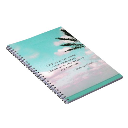 Gandhi Quote Live alsof je...Tropisch thema Notitieboek (Rechterzijde)