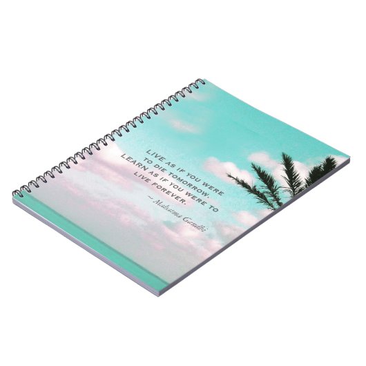 Gandhi Quote Live alsof je...Tropisch thema Notitieboek (Linkerzijde)