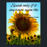 Gandhi Quote op Stilte Poster<br><div class="desc">Mahatma Gandhi citaat. Spreek alleen als het verbetert na de stilte.</div>