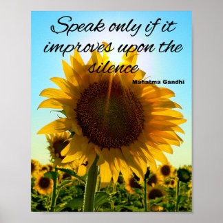 Gandhi Quote op Stilte Poster