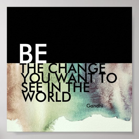 Gandhi quote poster is de stijl van de waterverf w (Voorkant)