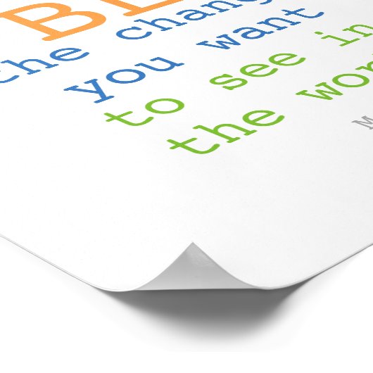 Gandhi quote poster is het veranderingsvlinderontw (Hoek)