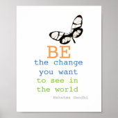 Gandhi quote poster is het veranderingsvlinderontw (Voorkant)