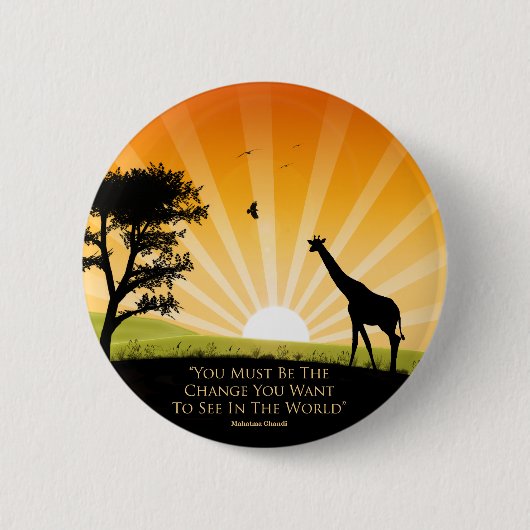Gandhi Quote Ronde Button 5,7 Cm (Voorkant)