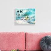 Gandhi quote verpakte canvaskunst Wees de verander Canvas Afdruk (Insitu (Woonkamer))