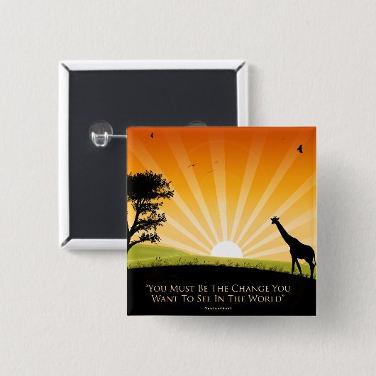 Gandhi Quote Vierkante Button 5,1 Cm (Voorkant /achterkant)