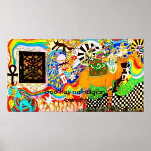 Gandhi Spiritueel citaat God heeft geen religie Poster