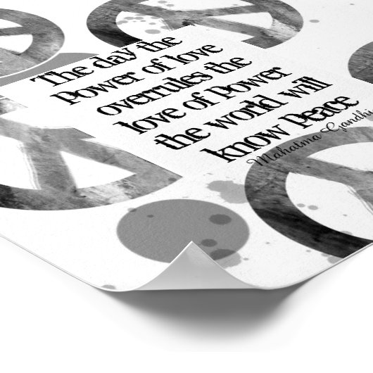 Gandhi-vredescitaat over het ontwerp van het vrede poster (Hoek)