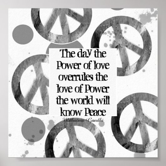 Gandhi-vredescitaat over het ontwerp van het vrede poster (Voorkant)