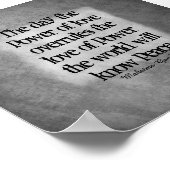 Gandhi vredesquote typografie grijs poster (Hoek)