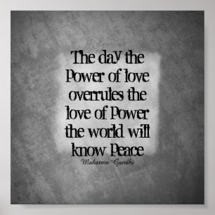 Gandhi vredesquote typografie grijs poster