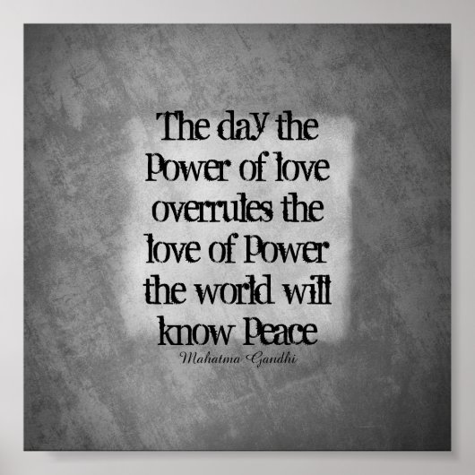 Gandhi vredesquote typografie grijs poster (Voorkant)