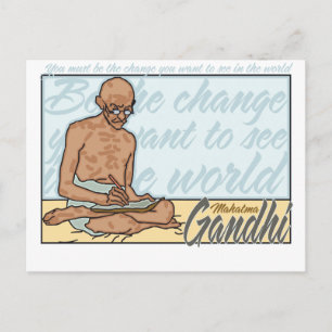Gandhi wees de verandering citaat briefkaart