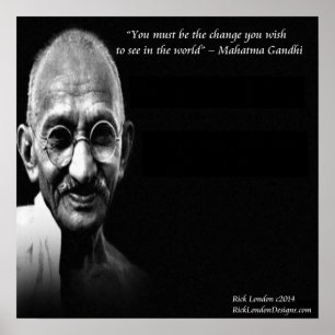Gandhi Wees De Verandering Wijsheid Quote Poster