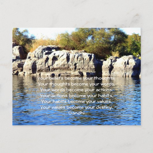 Gandhi Wisdom Gezegde citaat over bestemming Briefkaart (Voorkant)
