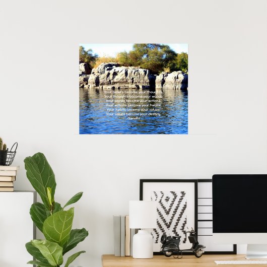 Gandhi Wisdom Gezegde citaat over bestemming Poster (Thuiskantoor)