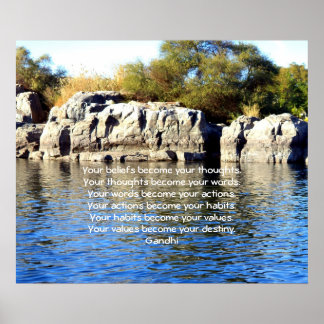 Gandhi Wisdom Gezegde citaat over bestemming Poster