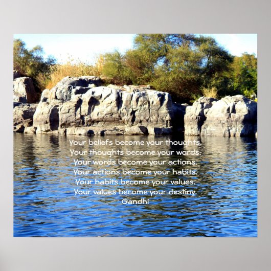 Gandhi Wisdom Gezegde citaat over bestemming Poster (Voorkant)