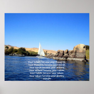 Gandhi Wisdom Gezegde Citaat over bestemming Poster