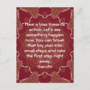 Gandhi Wisdom Quotation Gezegde over Actie Briefkaart