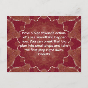Gandhi Wisdom Quotation Gezegde over Actie Briefkaart
