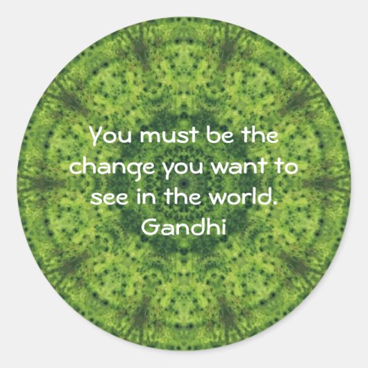 Gandhi Wisdom Quotation Gezegde Ronde Sticker (Voorkant)