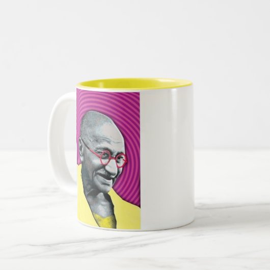 Gandhigiri Tweekleurige Koffiemok (Voorkant links)