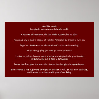 Gandhi's woorden over gerechtigheid en compassie poster