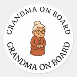 Gandma On Board Ronde Sticker