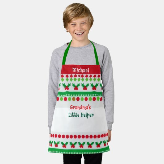 Gandma's kleine helper - gepersonaliseerd Schort (Gedragen)