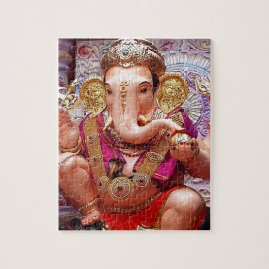 Ganesh (ग णे श) - Indische olifantengodheid Legpuzzel (Verticaal)