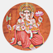Ganesh Art Ronde Sticker (Voorkant)