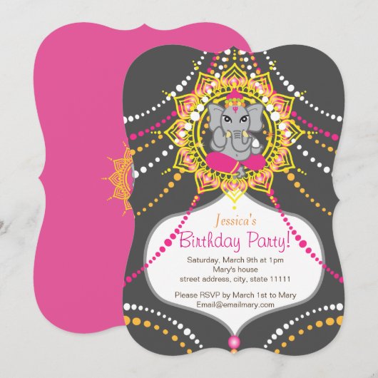 Ganesh Birthday party 5 x 7 inch Kaart (Voorkant / Achterkant)