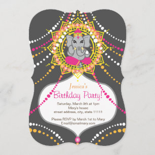 Ganesh Birthday party 5 x 7 inch Kaart