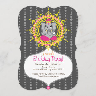 Ganesh Birthday party 5 x 7 inch Kaart